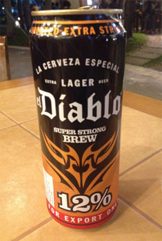 A can of Diablo beer in the Philippines